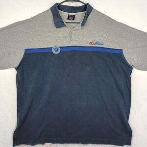FUBU The Collection Mens XXXL Polo Shirt Colorblock Navy Grey Vintage 90s Y2K